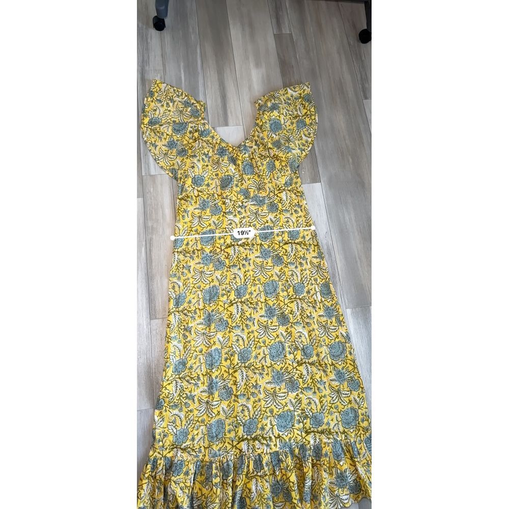 Mille Resort & Travel Juliet Dress Floral Womens XS Boho Ruffle‎ Maxi Organic - Picture 6 of 12